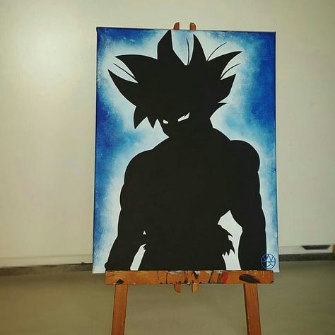 Goku Paintings Easy, Goku And Vegeta Painting, Dragon Ball Z Art Painting, Anime Paintings Canvases Easy, Dragon Ball Acrylic Painting, Dragon Ball Z Painting Ideas, Dragon Ball Painting Easy, Dbz Canvas Painting, Goku Acrylic Painting