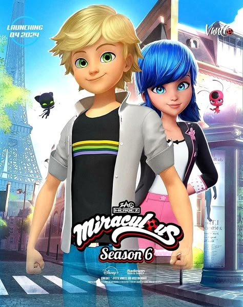 Miraculous Poster, Miraculous Season 6, Miraculous Ladybug Season 6, Ladybug Season 6, Disney Female Characters, Adrien And Marinette, Ladybug E Catnoir, Ladybug Movie, Miraculous Ladybug Movie