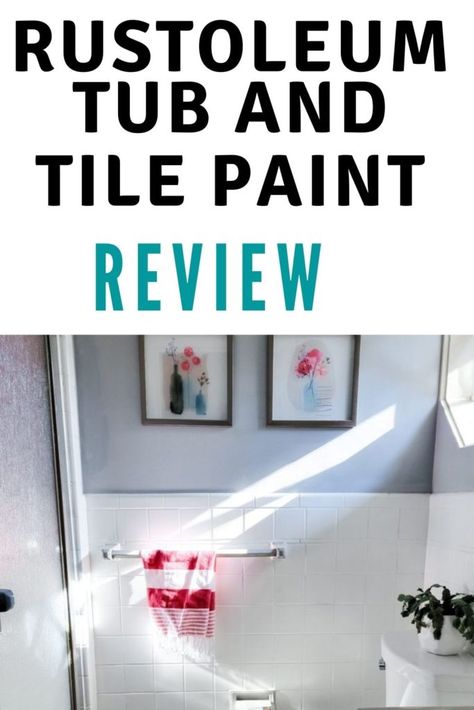 Painting bathroom tile Tub And Tile Paint, Painted Shower Tile, Tub Paint, Tub Refinishing, Porcelain Tub, Rustoleum Paint, Tub And Tile, Painting Bathroom Tiles, Painting Bathtub