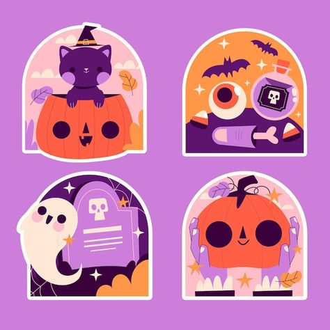 Stickers Collection, Adornos Halloween, Nature Stickers, Pumpkin Ghost, Halloween Cute, Halloween Tshirt, Halloween Illustration, Halloween Drawings, Season Of The Witch