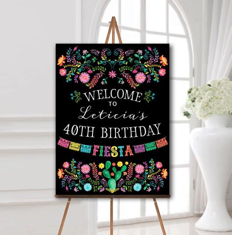 PRINTABLE Fiesta themed Birthday welcome sign Fiesta birthday | Etsy Mexico Party Decorations, Foam Board Sign, Mexico Party, Fiesta Bridal Shower, Fiesta Birthday Party, Mexican Theme, Fiesta Theme, Photos Booth, Fiesta Decorations