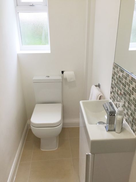 downstairs loo Design, Toilet Ideas, Downstairs Loo, Small Toilet, Transformation Tuesday, Small Bathroom, Space Saving, Bring It On, White