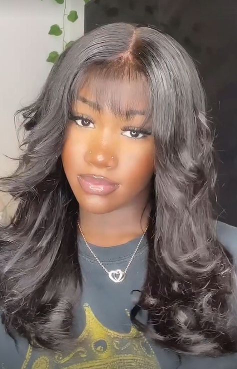 Fringe Mid Length Hairstyles, Curly Lace Front Wigs With Bangs, Short Wig With Bangs Black Women, Jet Black Wig With Bangs, Short Wigs With Bangs, Short Sew In With Bangs, Closure Sew In Bangs, Black Hair Sew In Styles, Black Wig With Bangs Black Women