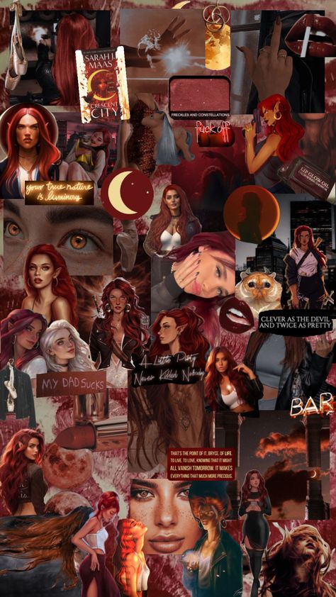 Miss Bryce Quinlan 🌟🔥 #brycequinlan #crescentcity #crescentcitywallpaper #crescentcityaesthetic #brycequinlanaesthetic #booktok #bookaesthetic #booklovers #bookaesthetics #bookquotes Bryce Quinlan Fanart, Bryce Quinlan Aesthetic, Freckles And Constellations, Bryce Quinlan, Crescent City, Lip Glow, True Nature, Sarah J, City Aesthetic