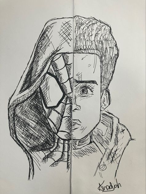 #spiderman #milesmorales #drawing Spider Man Drawings, Spiderman Sketches, Hellboy Tattoo, Spiderman Painting, Avengers Drawings, Ocean Art Painting, Image Spiderman, Spiderman Drawing, Spiderman Art Sketch