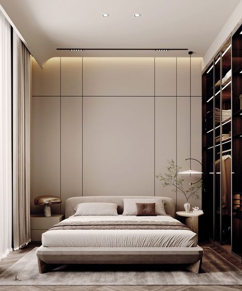 Minimalist Bedroom :: Behance Luxurious Minimalist Bedroom, Scandinavian Interior Bedroom Minimalism, Minimalist Master Bed, Minimal Small Bedroom, Bedrooms Interior Design, Scandinavian Interior Bedroom, Luxury Minimalism, Minimal Bedroom Design, Bedroom Modern Minimalist