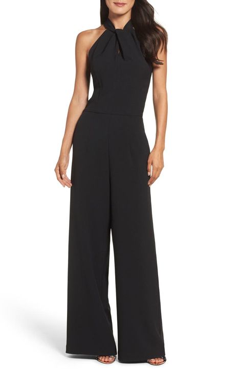 Free shipping and returns on Julia Jordan Halter Neck Jumpsuit (Regular & Petite) at Nordstrom.com. Trade in your LBD for something a bit more modern, like this halter-neck jumpsuit that can be easily dressed up or down with a change of footwear. Bride Jumpsuit, Bridesmaids Jumpsuits, Bride Suit, Chiffon Jacket, Halter Neck Jumpsuit, Coverall Jumpsuit, Bridal Jumpsuit, Fall Wedding Guest Dress, Jumpsuit Dressy