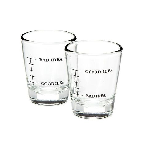 Pin for Later: 90+ Clever White Elephant Gifts That Won't Break the Bank  Bad Idea/Good Idea Shot Glasses ($20)                                                                                                                                                                                 More Pineapple Tumbler, Best White Elephant Gifts, Shot Cups, Unique Gifts For Men, Bad Idea, Whiskey Glasses, Best Gifts For Men, White Elephant, Shot Glasses