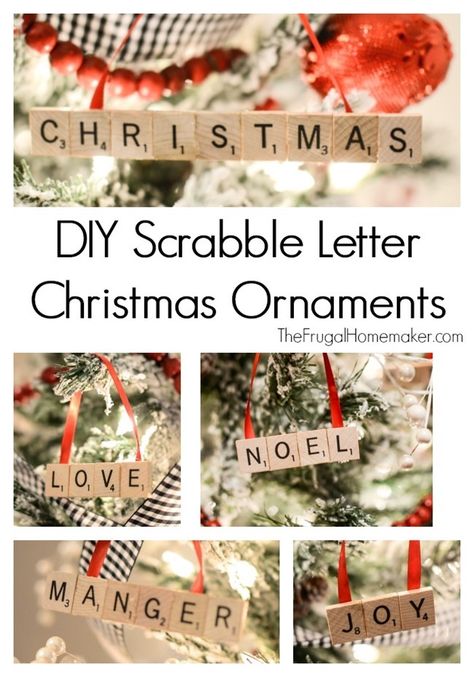 Scrabble Christmas Ornaments, Diy Scrabble, Scrabble Christmas, Scrabble Letter Crafts, Scrabble Ornaments, Scrabble Tile Crafts, Scrabble Crafts, Christmas Specials, Christmas Gift Baskets Diy