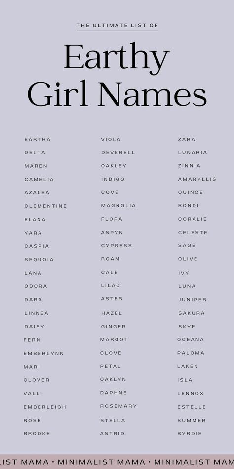 Earthy Girl Names, Earthy Girl, Sweet Baby Names, Names For Girls, Best Character Names, Names Unique, Fantasy Names, Aesthetic Names