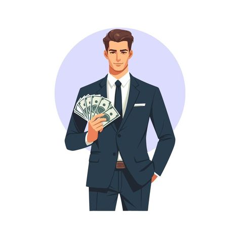 Businessman in suit holding cash money b... | Premium Vector #Freepik #vector #man #pay #commerce #business Man Holding Money, Elfie Selfie, Man Vector, Man Illustration, Successful Men, Cash Money, Money Cash, Design Vector, Flat Design