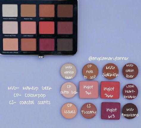 Too Faced Just Peachy Mattes:  Palette Dupes Too Faced Just Peachy, Cream Mugs, Coastal Scents, Peach Tea, Easy Makeup, Peaches N Cream, Kiss Makeup, Just Peachy, Eye Palette