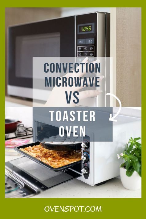 There are pros and cons to both convection microwaves and toaster ovens. So, which one is right for you? Here's a breakdown of the key features of each type of oven so you can make the best decision for your needs. Convection Oven Baking, Bagel Pizza, Microwave Toaster Oven, Convection Oven Recipes, Air Fryer Toaster Oven, Convection Microwave, New Oven, Microwave Convection Oven, Kitchen Appliance Accessories