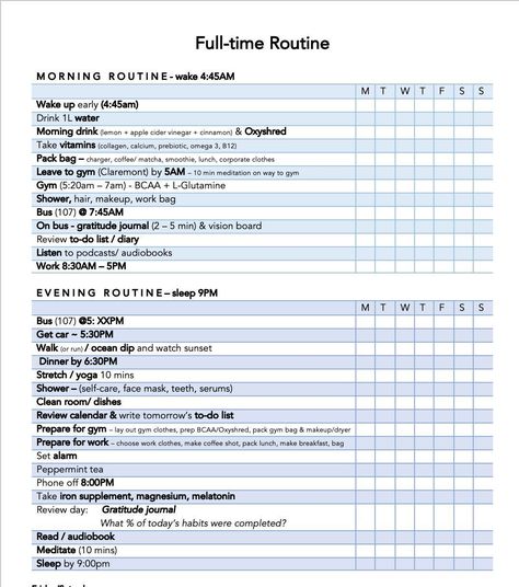 The Ultimate Full-Time Work Productivity Routine plannerspread #ramadandailyplanner😴 Daily Routine Schedule Template, Overcome Laziness, Daily Routine Schedule, Daily Routine Planner, Daily Schedule Template, Habit Formation, Week Schedule, Habit Tracker Bullet Journal, Work Goals