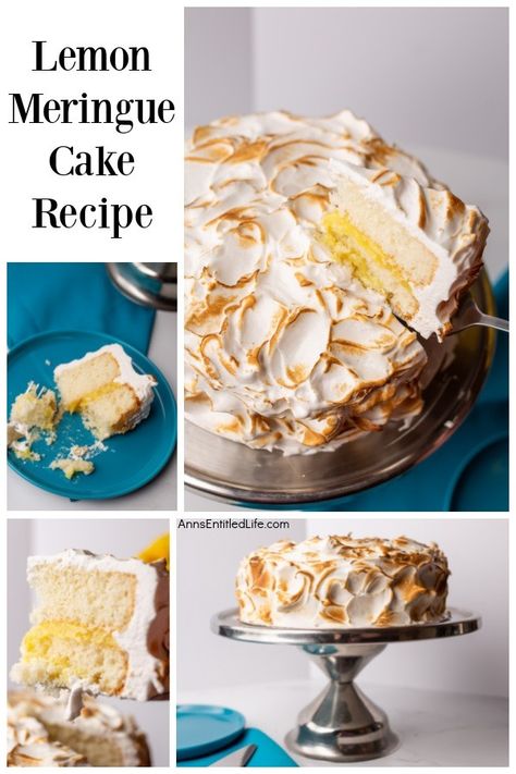 Meringue Cake Recipe, Lemon Cake Filling, Lemon Meringue Cake, Meringue Frosting, Lemon Curd Filling, Meringue Cake, Lemon Pudding, Signs Of Spring, Cake Fillings