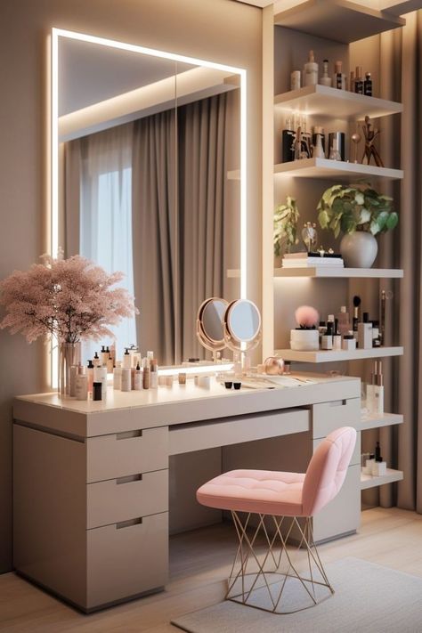 Stylish Room Decor, Dressing Room Decor, Interior Design Your Home, Dressing Table Design, Classy Decor, Room Redesign, Room Makeover Bedroom, Dressing Room Design, Dream Rooms