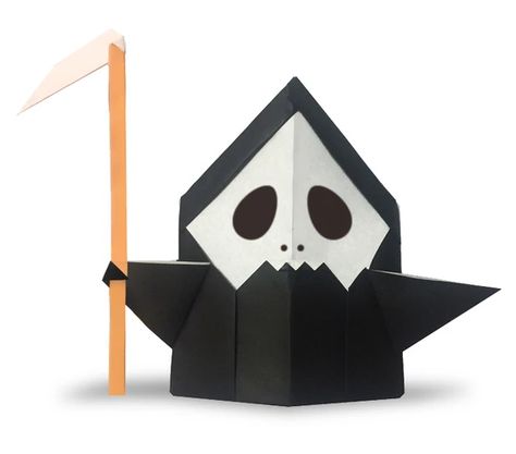 Origami Halloween Decorations, Origami Ghost, Origami Pumpkin, Origami Halloween, Origami Paper Craft, Halloween Origami, Skeleton Ghost, Origami Mobile, Halloween Paper Crafts