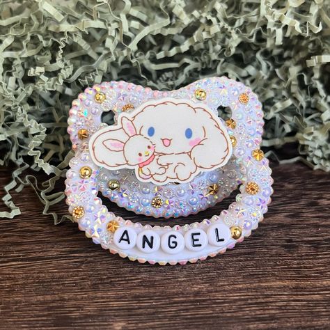 Adult deco pacifier cinnamoroll, custom not for sale Cinnamoroll Pacifier, Adult Pacifier Deco Pink, Decorated Pacifiers, Puppy Pacifier, Adult Pacifier Deco, Deco Pacifier, Pacifier Design, Bling Pacifier, Soft Kidcore Aesthetic