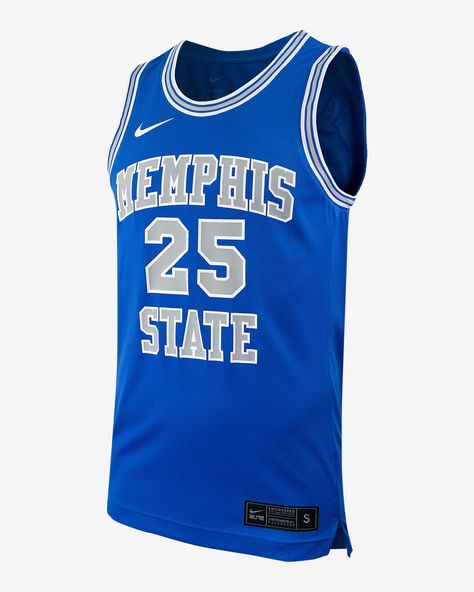 Gear up like you're one of the team. Inspired by what the Tigers wear on game day, this Memphis jersey pairs replica design details with breathable fabric and a relaxed fit to help keep you comfortable as you cheer on your favorite squad. Shown: Royal Style: P32818J391-MEM Memphis Basketball, College Basketball Jersey, Royal Style, College Basketball, Basketball Jersey, Royal Fashion, Men's Nike, Game Day, Tigers