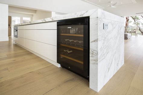 Kitchen Bar Fridge, Wine Fridge Island Kitchen, Bar Fridge In Kitchen, Kitchen Island Refrigerator, Built In Wine Rack Kitchen Island, Kitchen Island With Bar Fridge, Build In Wine Fridge, Bar Fridge In Kitchen Island, Island Drink Fridge