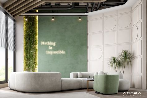 Office Reception Back Wall Design, Logo Wall Design Office Branding, Clinic Interior Design Doctors, Office Logo Wall Design, Doctor Room, Decoration Living Room Ideas, Modern Office Design Inspiration, Office Lobby Design, Biophilic Interior