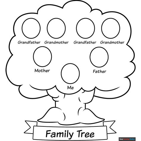 Free Family Tree Coloring Page for Kids Family Tree Ideas For Kids, Family Tree Ideas, Printable Family Tree, Family Tree Drawing, Free Family Tree Template, Family Tree For Kids, Blank Family Tree, Family Tree Worksheet, Family Tree Printable