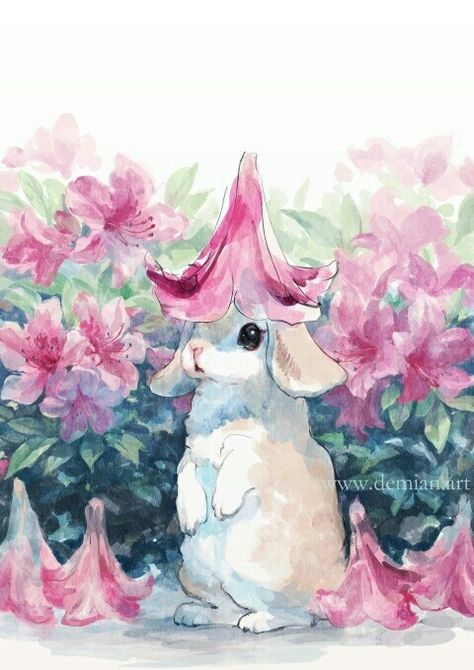 Sackcloth And Ashes, Arte Do Kawaii, Bunny Painting, Cute Paintings, Bunny Art, Arte Inspo, A Bunny, Dessin Adorable, Ethereal Art