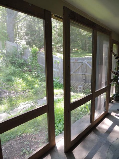 Screen Porch Panels, Screened In Porch Diy, Slate Floor, Porch Enclosures, Screened Porch Designs, Enclosed Porches, Patio Enclosures, Porch Doors, Enclosed Patio