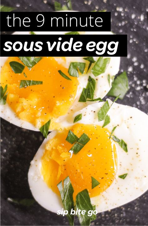 Sous Vide Eggs - Learn the 9 minute sous vide soft boiled egg recipe by Jenna Passaro, author of The Home Chef's Sous Vide Cookbook. Great for an easy, beginner sous vide machine user. Soft Boiled Egg Recipe, Sous Vide Recipes Eggs, Boiled Egg Recipe, Sous Vide Eggs, Soft Boiled Eggs Recipe, Sous Vide Pork Chops, Soft Boiled Egg, Sous Vide Egg, Sous Vide Machine