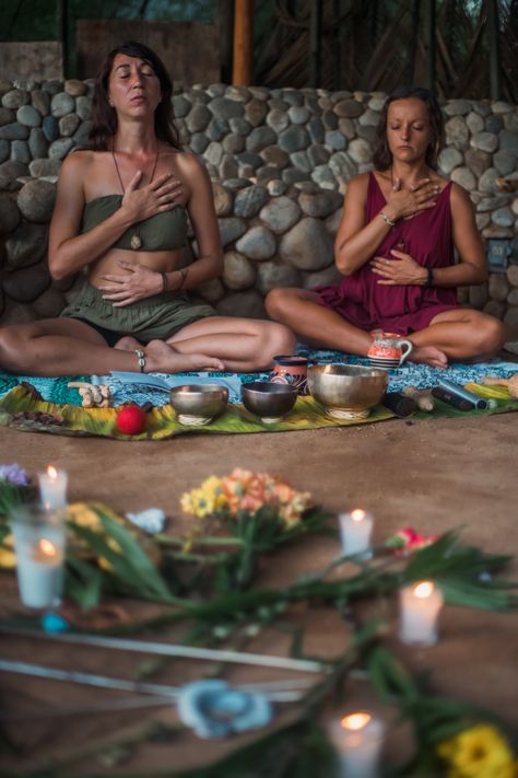 Ayuhasca Ceremony, Plant Medicine Ceremony, Health And Wellness Center, Forest Waterfall, Sacred Circle, Women Gathering, Healing Space, Love Now, Deep Relaxation