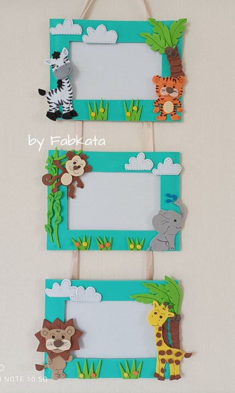 Photo Frame Crafts, School Kids Crafts, Diy Photo Frames, Hand Crafts For Kids, Diy Crafts Paper Flowers, Art N Craft, Diy Creative Crafts, School Decorations, Paper Crafts Diy Kids