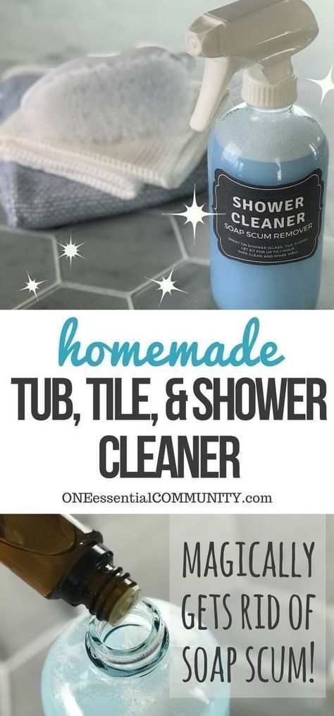 Essential Oil Cleaner, Homemade Shower Cleaner, Clean Hacks, Deep Cleaning Tips, Cleaning Stuff, Homemade Cleaners, Hard Water Stains, Homemade Cleaning Products, Cleaning Tricks