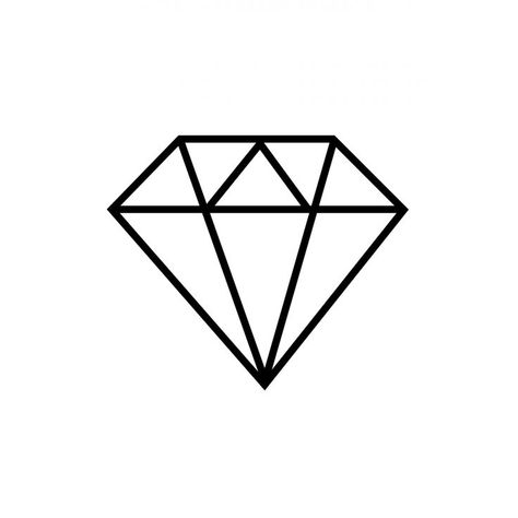 Diamond Outline Tattoo, Black Diamond Tattoo, Traditional Diamond Tattoo, Diamond Stencil, Black Diamond Tattoos, Small Diamond Tattoo, Diamond Tattoo Designs, Electronic Tattoo, Diamond Template