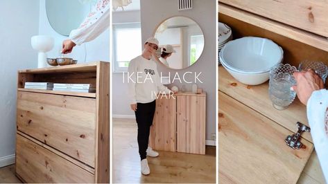 DIYer Turns IVAR Woes into a Winning Design 1 Ikea Storage Bed Hack, Ikea Storage Bed, Ikea Hacks For Cats, Ikea Room Divider, Ivar Cabinet, Ikea Hack Bedroom, Ikea Bed Hack, Ikea Ivar Cabinet, Living Room Hacks