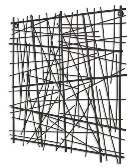 Black Metal Abstract Linear Array Wall Art Decor