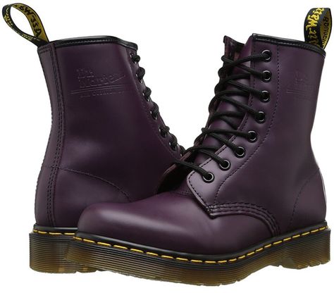 Dark Purple Dr. Martens 1460 W Purple Doc Martens, Doc Martins Boots, Red Doc Martens, Women's Lace Up Boots, Doc Martens Style, Martens Style, Dr Martens Womens, Purple Boots, Doc Martens Boots