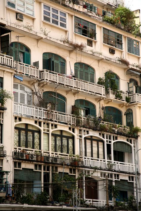 Old apartment blocks in Saigon, Vietnam Vietnamese Apartment, Vietnam Pictures, Vietnam Architecture, Buddhist Pagoda, Community House, Good Morning Vietnam, Indochine Style, Beautiful Vietnam, Saigon Vietnam