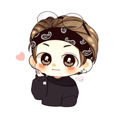 v chibi pictures are so cute Art, Anime, Black, Hair, Bts Chibi, Chibi, Bts