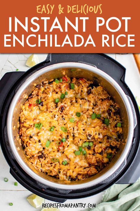 Chicken Rice Corn, Chicken Enchilada Rice Casserole, Enchilada Rice Casserole, Chicken Enchilada Rice, Enchilada Rice, Instant Pot Mexican, Mexican Chicken And Rice, Rice Casserole Recipes, Mexican Casserole