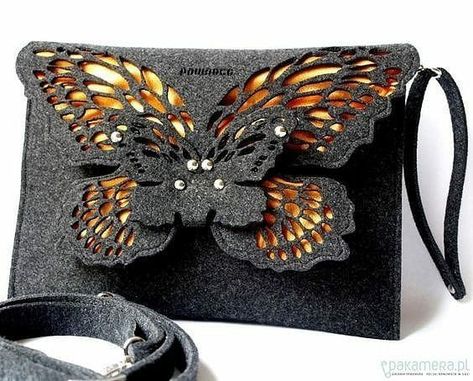 Butterfly Handbag, Butterfly Bags, Upcycle Sewing, Animal Bag, Felt Jewelry, Swag Bag, Unique Purses, Art Bag, Leather Flowers