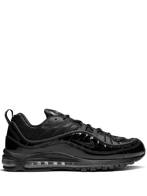 NIKE NIKE AIR MAX 98/SUPREME SNEAKERS - SCHWARZ. #nike #shoes Supreme Sneakers, Nike Air Max 98, Air Max 98, Sneaker Lovers, Tenis Nike, Nike T, Hype Shoes, Triple Black, Sportswear Brand