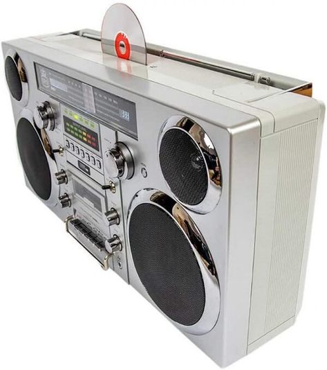 GPO Brooklyn Boombox: the 1980s CD and Cassette Player with Bluetooth Speaker - The Foyager 1980s Boombox, Music Rooms, Retro Cassette, Shortwave Radio, Hi Fi System, Italo Disco, Modern Garage, Vintage Radios, Jukeboxes