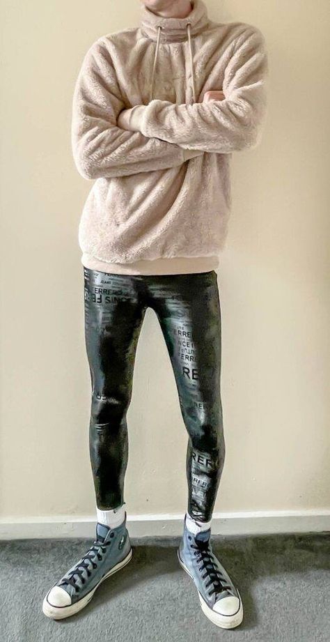 Men Leggings, Authentic Fashion, Outfit Streetwear, Mens Leggings, Leggings Outfit, Music Fashion, Be Different, Leather Leggings, Leggings Fashion