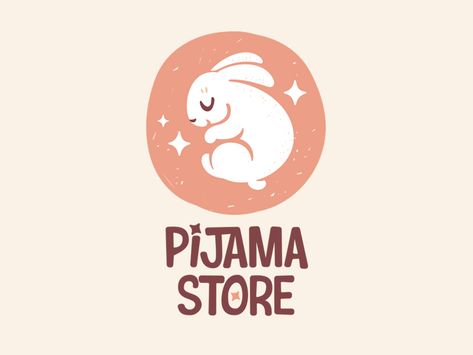 Pijama Store bunny vector logo design character illustration Cute Logo Illustration, Bunny Illustration Design, Cute Logos Design, Cute Brand Logo, Kawaii Logo Design, Cute Logo Ideas, Bunny Logo Design, Illustrated Logo Design, Logos Aesthetic