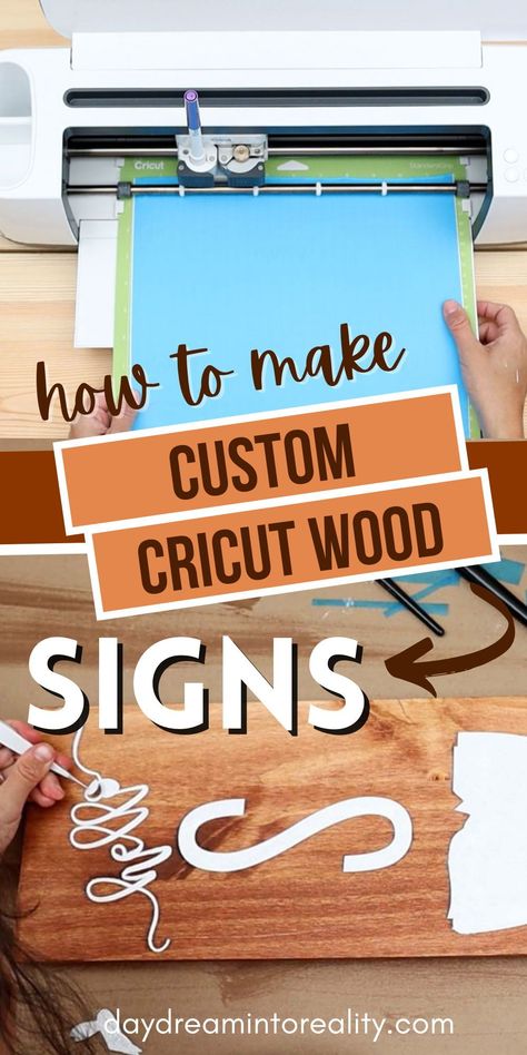 Diy Cricut Signs Home Decor, Cute Wood Signs Diy, Diy Wood Wedding Gifts, Cricut Name Signs Vinyl Projects, How To Make A Sign With Cricut, How To Make Wood Signs, Diy Cricut Wood Projects, Homemade Wooden Signs, Painted Wooden Signs Diy