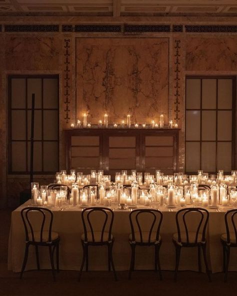 Marcy Blum on Instagram: "You can never have enough candles, @katebock and @kevinlove’s wedding was proof! 🕯️ 🕯️ 🕯️ 🕯️ 🕯️ 🕯️ 🕯️ 🕯️ 🕯️ 🕯️ 🕯️ 🕯️ Planning: @MarcyBlum Decor: @amaryllisinc + @mixedgreenseventdesign Catering: @olivierchengcatering Entertainment: @onthemoveevents Photography: @AllanZepedaPhoto Video: @storyboxcinema #voguewedding #marcyblum #katebock #kevinlove #nyplwedding #nycwedding #weddingdecor" Candle Reception Decor, Candle Tablescapes, Candle Light Wedding, Candles Reception, Candlelit Wedding, Wedding Candles Table, Candle Lit Wedding, Engagement Dinner, Candle Wedding Centerpieces