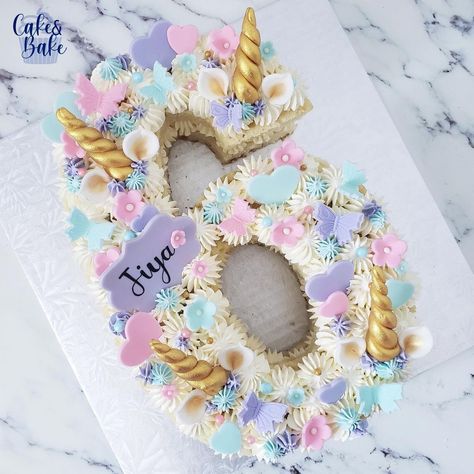 Cake&Bake’s Instagram profile post: “Unicorn Number Cake 🦄 • 🎂Vanilla cake with vanilla buttercream • Can be customized to any number or letter ✨ • #sicakeandbake…” Unicorn Number Cake, Cake Lettering, 5th Birthday Cake, 6 Cake, Number Cake, Mermaid Cakes, Number Cakes, Vanilla Buttercream, Unicorn Cake