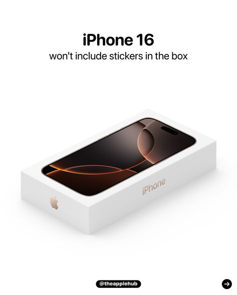 The iPhone 16 won’t include stickers in the box due to Apple’s environmental goals ‼️ The stickers will only be available upon request if picking up from an Apple Store Source: @9to5mac Iphone Packaging, Iphone Box, Iphone Display, Box Iphone, All Apple Products, Digital Advertising Design, Istanbul Photography, Money And Happiness, Birthday List