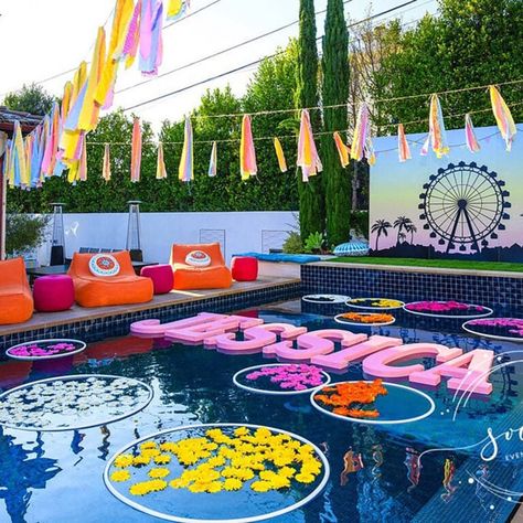 By a Pro: Creative 70th Birthday Party Ideas by a Professional Giant Numbers, Floating Letters, Styrofoam Letters, Floating Decorations, Large Pool, Pool Party Decorations, Pool Birthday, Mandap Decor, Custom Pool