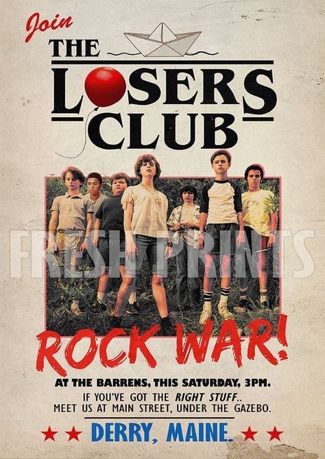 The Losers Club, Es Pennywise, The Losers, It The Clown Movie, Losers Club, I'm A Loser, Club Poster, رعب نفسي, Film Horror